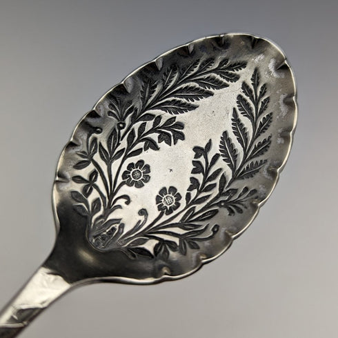 British antique cut glass jam pot silver plate lid & spoon